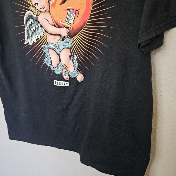 Boxset Mens Black Tee Shirt Large Bless Your Heart Graphic Cherub Angel Biker‎ - Picture 10 of 11